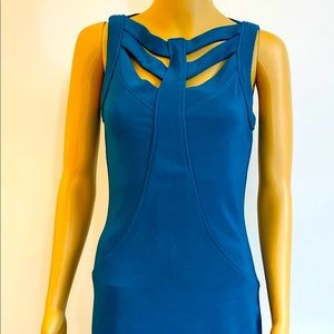 Bodycon Midi dress in the color dark turquoise